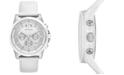 A|X Armani Exchange Unisex Chronograph White Silicone Strap Watch 44mm AX1325